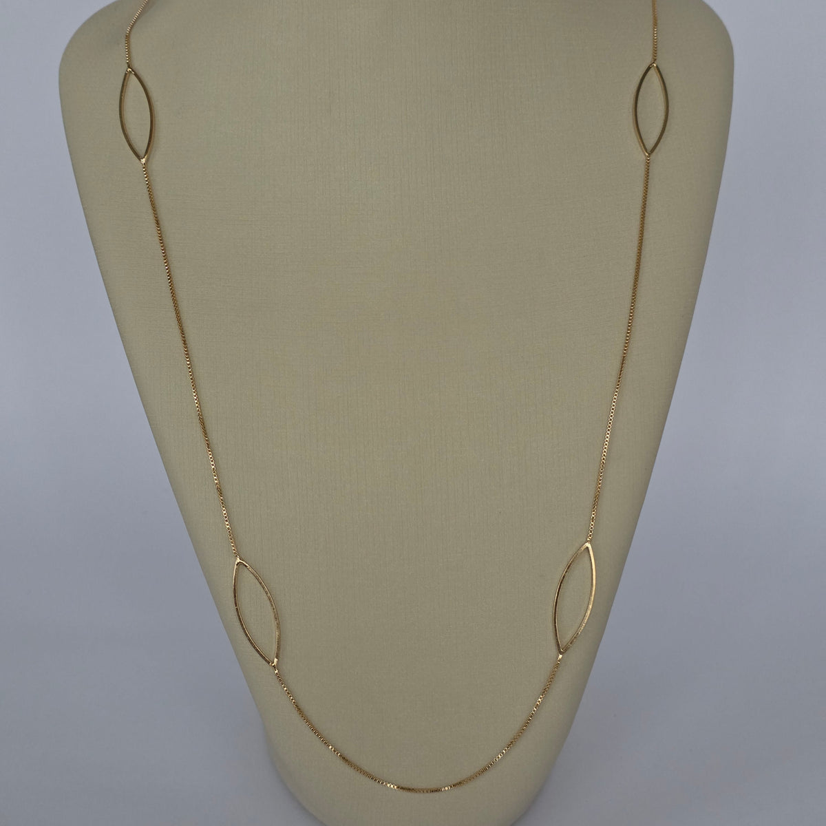 Collar Largo Aros Marquesa Baño de Oro 18K — Joyería BomLeón