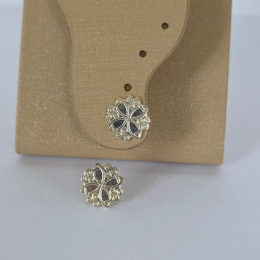 Aros Flor de Cuatro Pétalos con Espirales en Plata 925